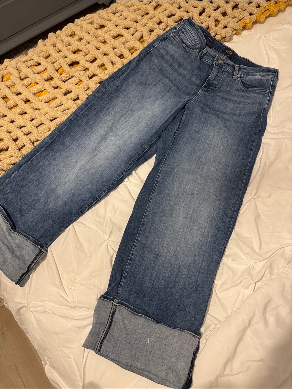 NYDJ Women’s wide leg wide cuff Denim Jeans